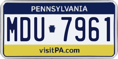 PA license plate MDU7961