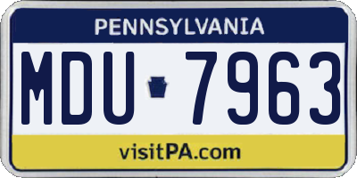 PA license plate MDU7963