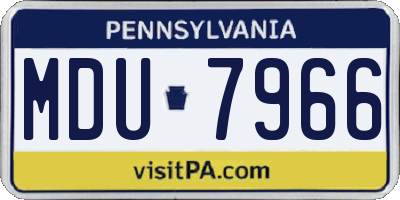 PA license plate MDU7966