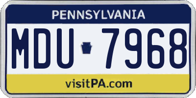 PA license plate MDU7968