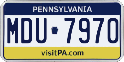 PA license plate MDU7970