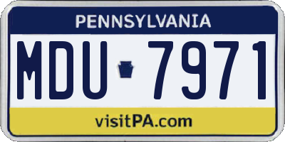 PA license plate MDU7971