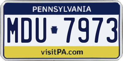 PA license plate MDU7973