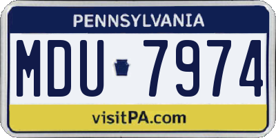 PA license plate MDU7974