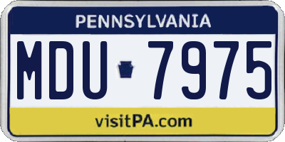 PA license plate MDU7975