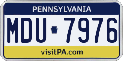 PA license plate MDU7976
