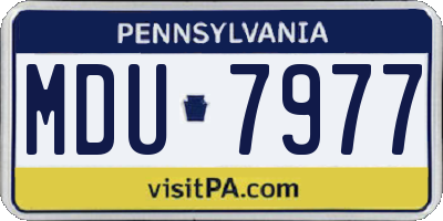 PA license plate MDU7977