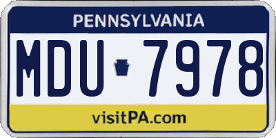 PA license plate MDU7978