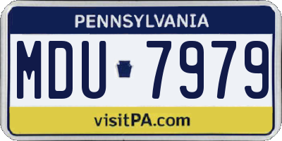 PA license plate MDU7979