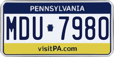 PA license plate MDU7980