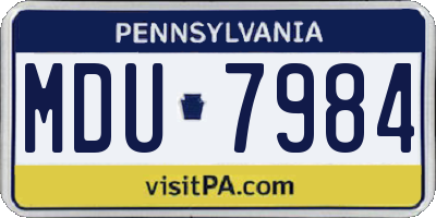 PA license plate MDU7984
