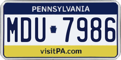 PA license plate MDU7986