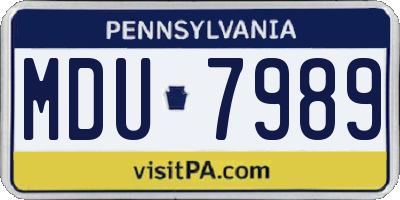 PA license plate MDU7989