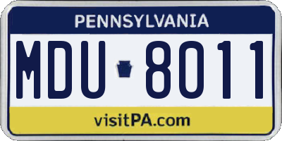 PA license plate MDU8011