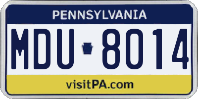 PA license plate MDU8014
