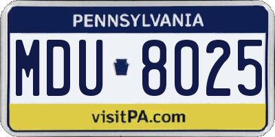 PA license plate MDU8025