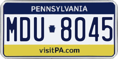 PA license plate MDU8045