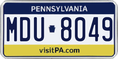 PA license plate MDU8049
