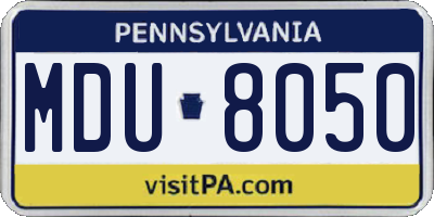 PA license plate MDU8050