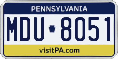 PA license plate MDU8051