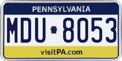 PA license plate MDU8053