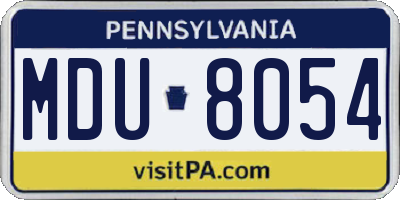 PA license plate MDU8054