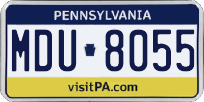 PA license plate MDU8055