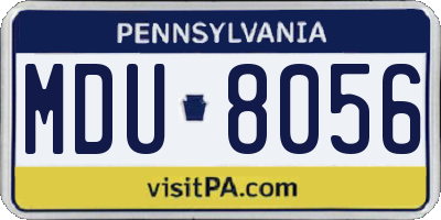 PA license plate MDU8056