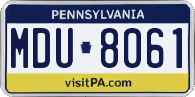 PA license plate MDU8061