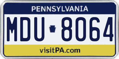 PA license plate MDU8064