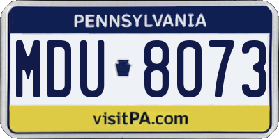PA license plate MDU8073