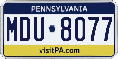 PA license plate MDU8077