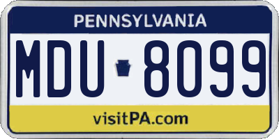PA license plate MDU8099