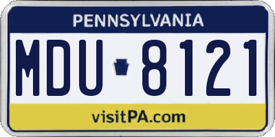 PA license plate MDU8121