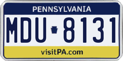 PA license plate MDU8131