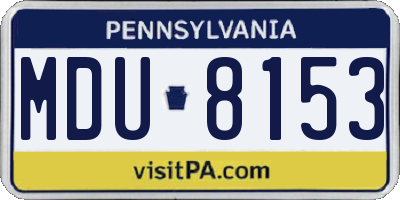 PA license plate MDU8153