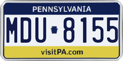 PA license plate MDU8155