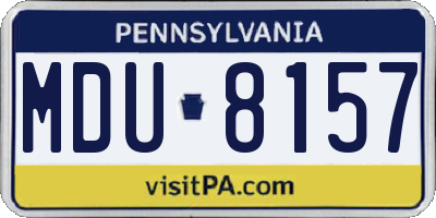 PA license plate MDU8157