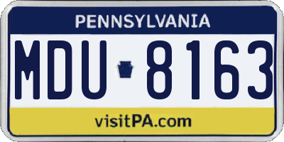 PA license plate MDU8163