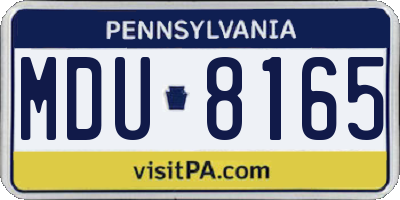 PA license plate MDU8165