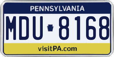 PA license plate MDU8168
