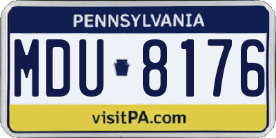 PA license plate MDU8176