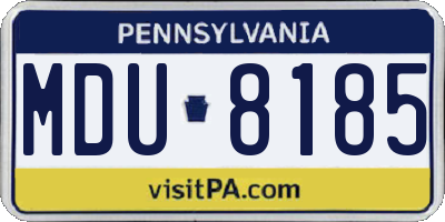 PA license plate MDU8185