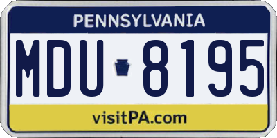 PA license plate MDU8195