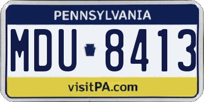 PA license plate MDU8413