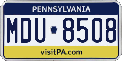 PA license plate MDU8508