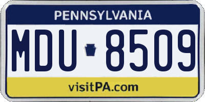 PA license plate MDU8509