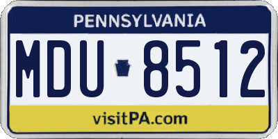 PA license plate MDU8512