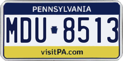 PA license plate MDU8513