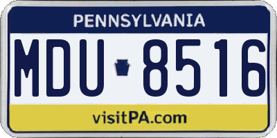 PA license plate MDU8516